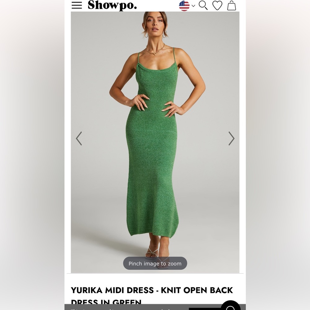 NWT showpo knit green dress never worn